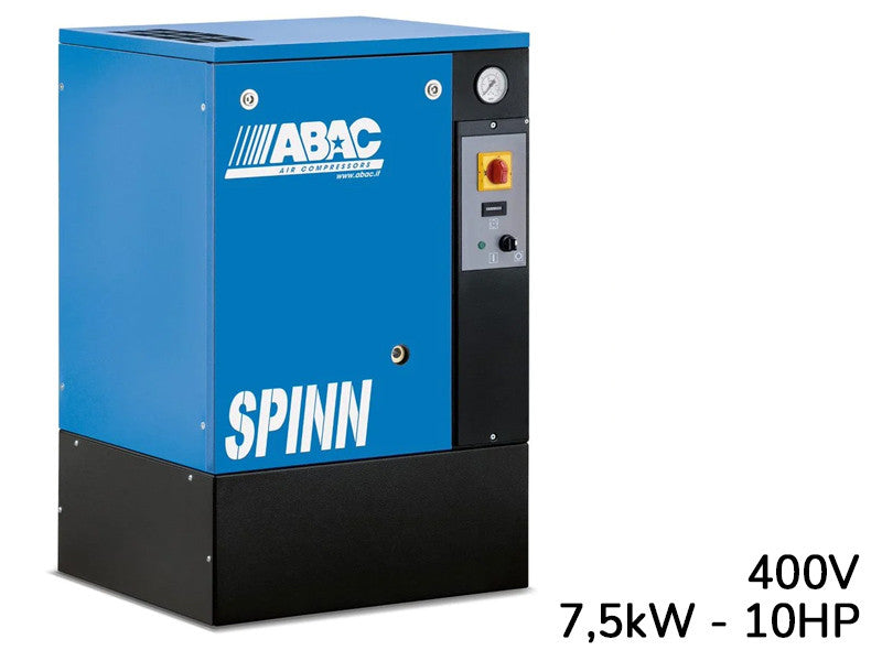 Kompresor elektro-pneumatyczny Abac Spinn 7,5 kW 400V 8 bar na zbiorniku poziomym