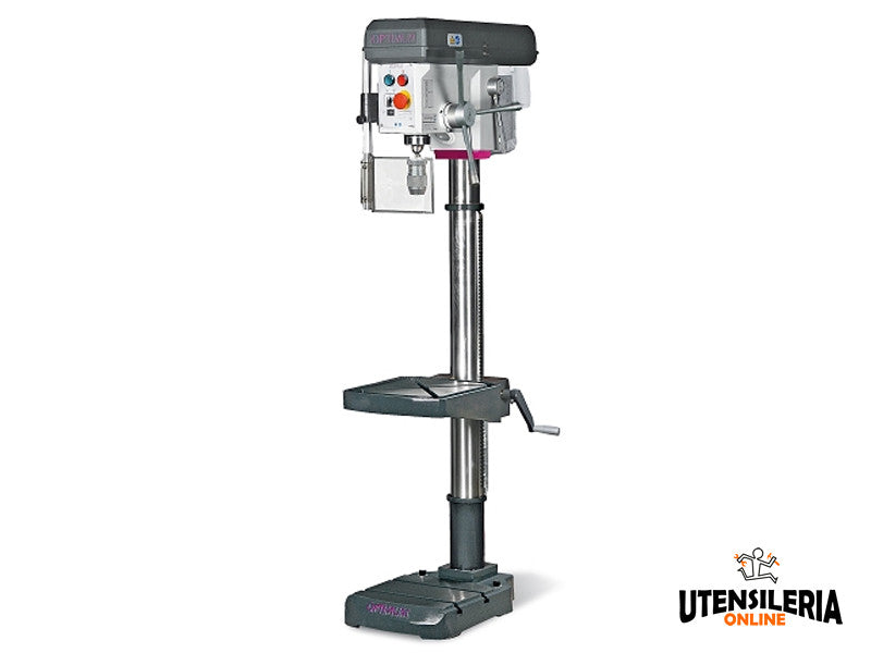 Optimum B28H 850W 400V Säulenbohrmaschine mit 28mm Keilriemen 