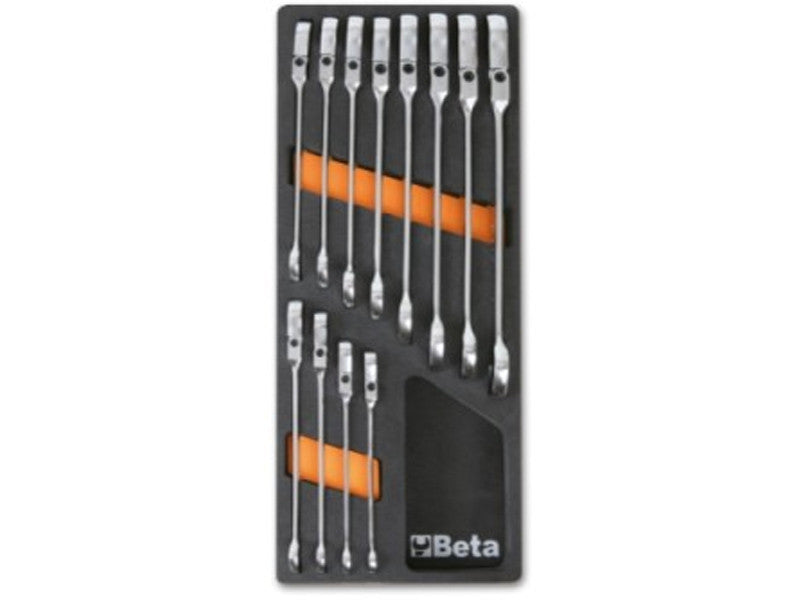 Beta plateau thermoformé souple M46 12 clés à cliquet articulées 8-19 mm