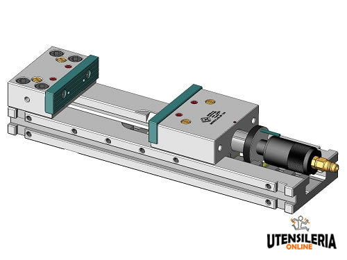 Modularer oleopneumatischer Schraubstock SP ohne Zentrierspitze, 6 mm Hub, Schneidwerkzeug 