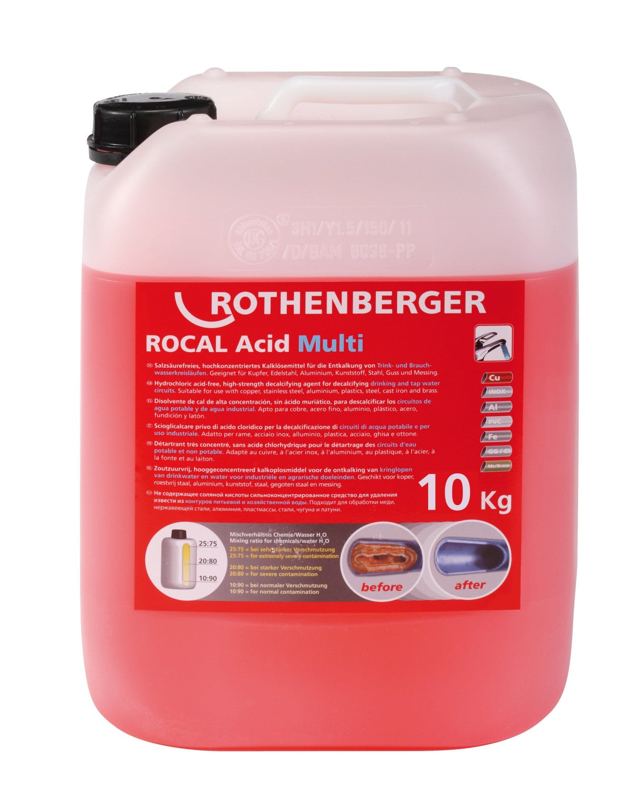 Rothenberger Konzentrierter chemischer Entkalker ROCAL Acid Multi 10kg Korrosionsschutz