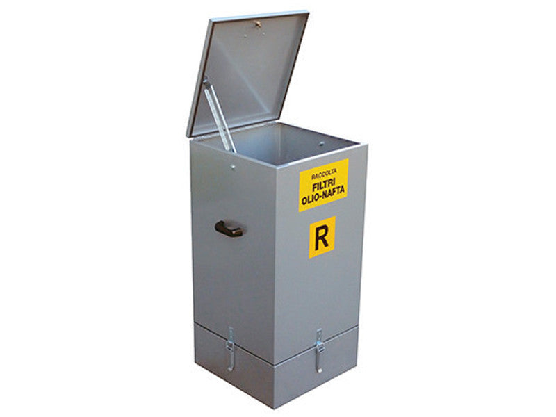 Conteneur de collecte en acier Carvel 500x500x1000mm pour filtres à huile usagés, capacité 250lt