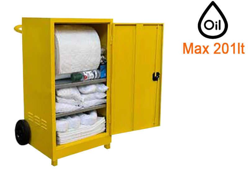 Armoire roulante Carvel 580x460x1000mm avec matériau absorbant pour huile, 201l