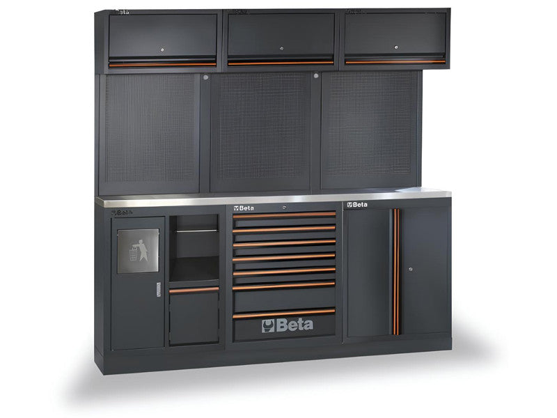 Établi d'atelier modulaire Beta Utensili C45PRO 2.0 AX 2040x645x2000mm inox