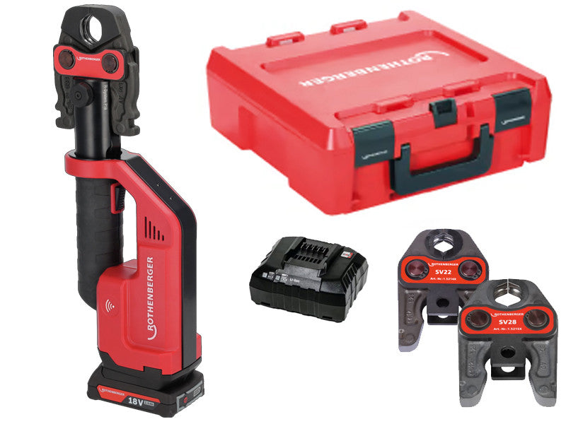Rothenberger Romax Compact III AMP Elektrische Presse mit 3 Backen + Batterien 