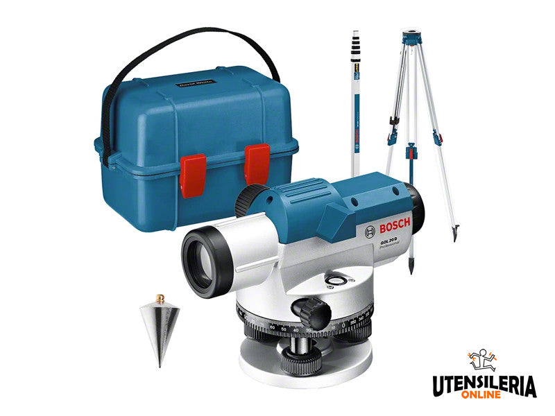 Bosch Professional niveau optique GOL 20 D 20x 60m avec trépied BT 160 mire GR 500