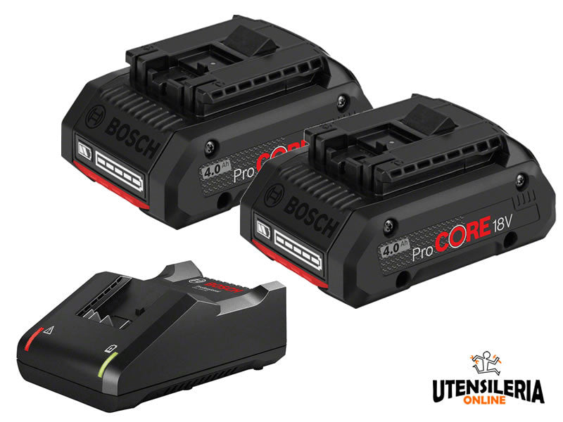 Bosch Professional kit 2 batteries ProCORE 18V 4.0Ah et chargeur GAL 18V-40