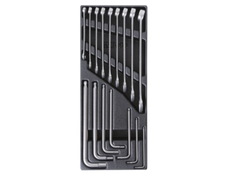 Beta assortiment 16 outils T23 clés mixtes et clés mâles hexagonales acier inoxydable AISI 420 thermoformage rigide ABS