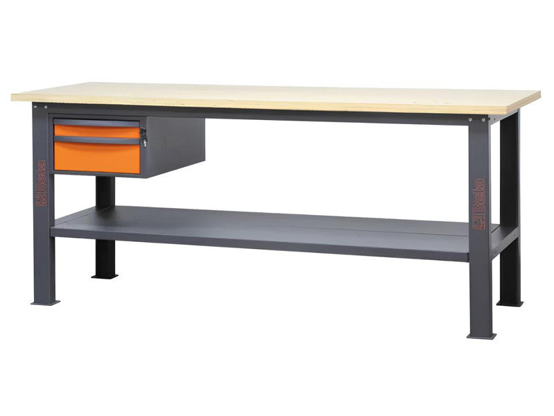 Établi professionnel Beta utensili C58BC-W 210cm plateau bois 2 tiroirs 800kg