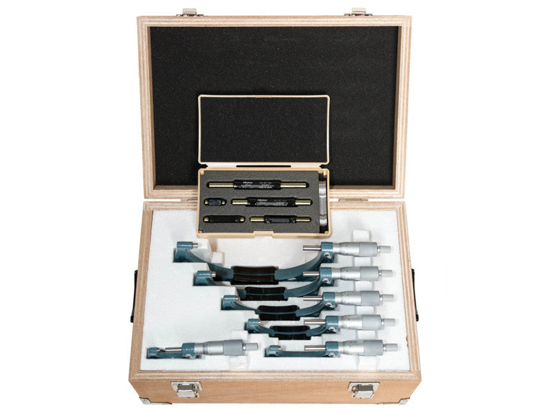 Mitutoyo jeu de 6 micromètres d'extérieur analogiques série 103 plage 0-150 mm résolution 0,01 mm