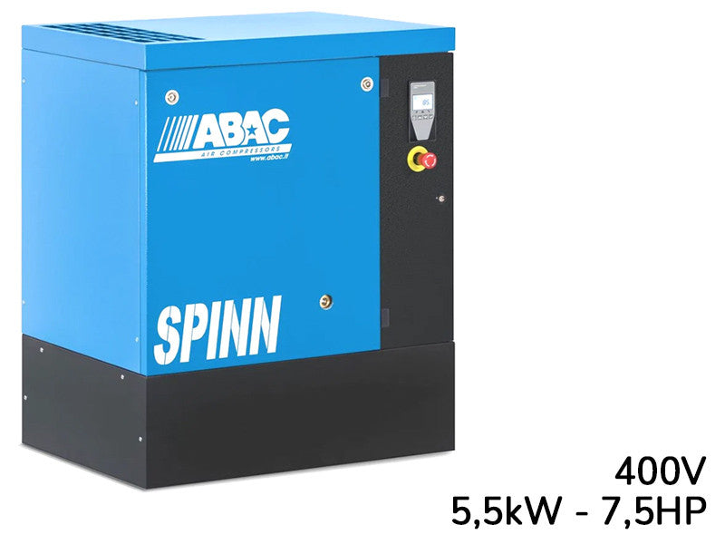 Abac compresseur à vis Spinn 5,5 kW 400V 8 bar démarrage direct au sol