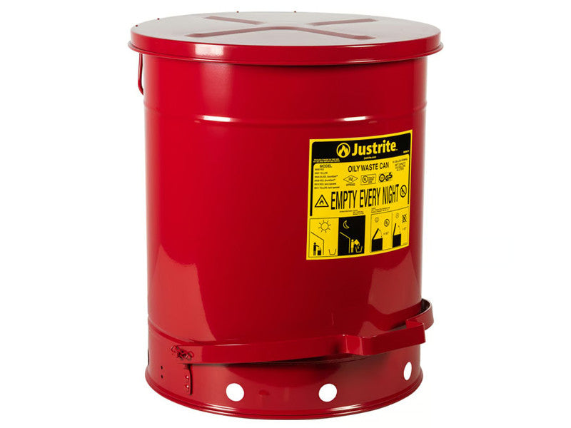 Carvel Conteneur pour déchets inflammables ou huileux 408x514mm avec ouverture à pédale, 52lt