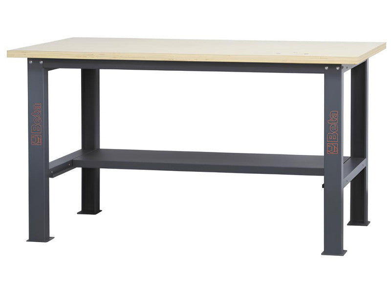 Beta Établi d'Atelier Bois/Acier 160cm Charge 1000kg - Modèle C58BC-W1,6