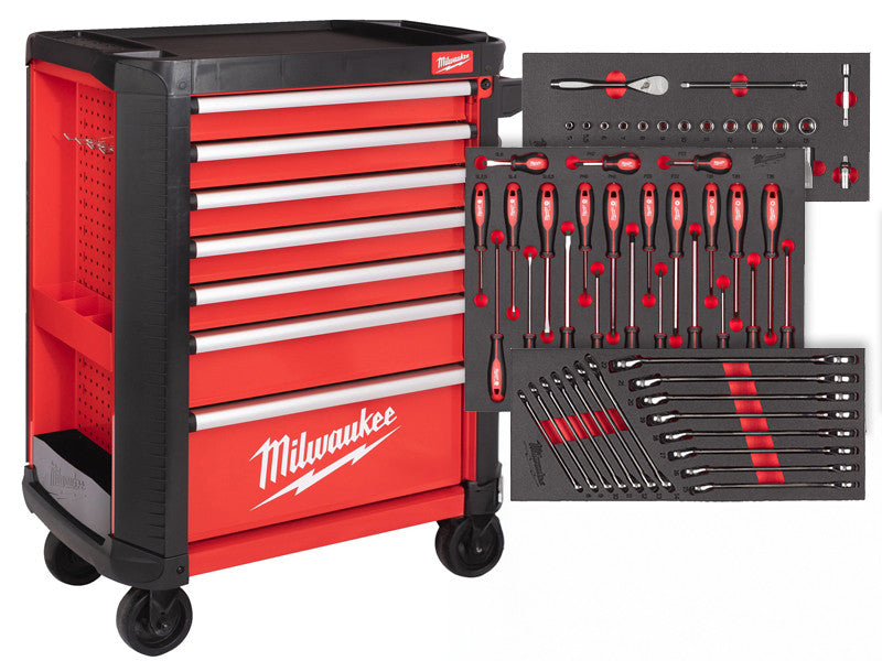 Milwaukee servante d'atelier SRC30 automobile 7 tiroirs rouge 171 outils