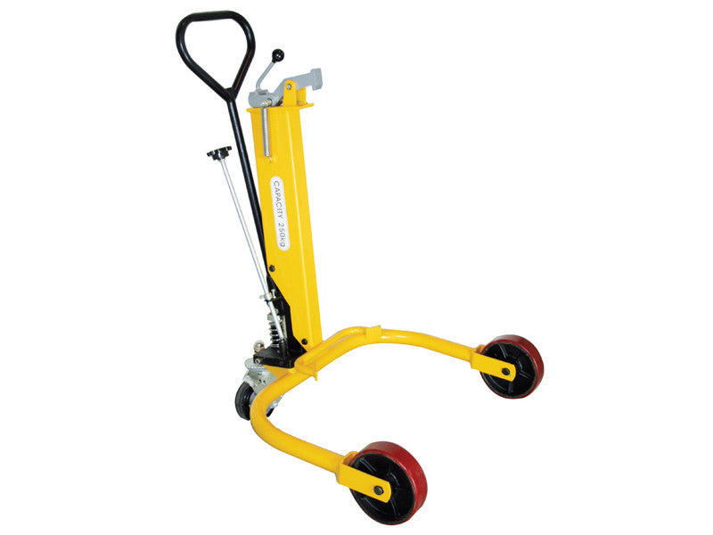 Chariot porte-fûts hydraulique Carvel 800x770x1360mm pour fûts métalliques 220lt, charge 250Kg