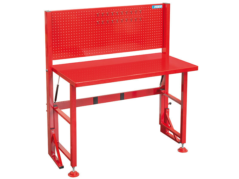 Stół warsztatowy składany Fervi B019, blat stalowy 1195x648x41mm