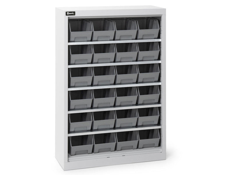 Fami Armoire porte-petites pièces Perfom AK 700x267x1001mm avec 24 conteneurs Picking Box Air - Gris RAL 7035 cod.PERFOMAK01