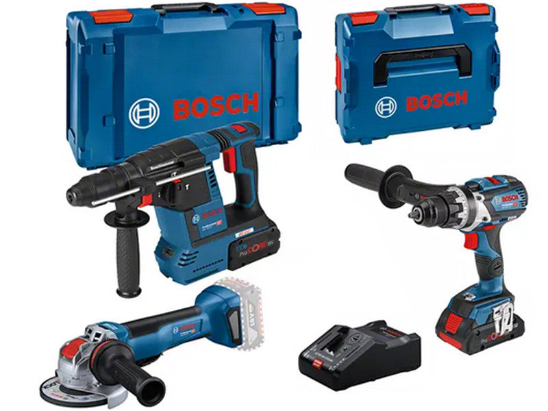 Kit Bosch Professional 3 outils 18V GSR GWX GBH avec 2 batteries et chargeur