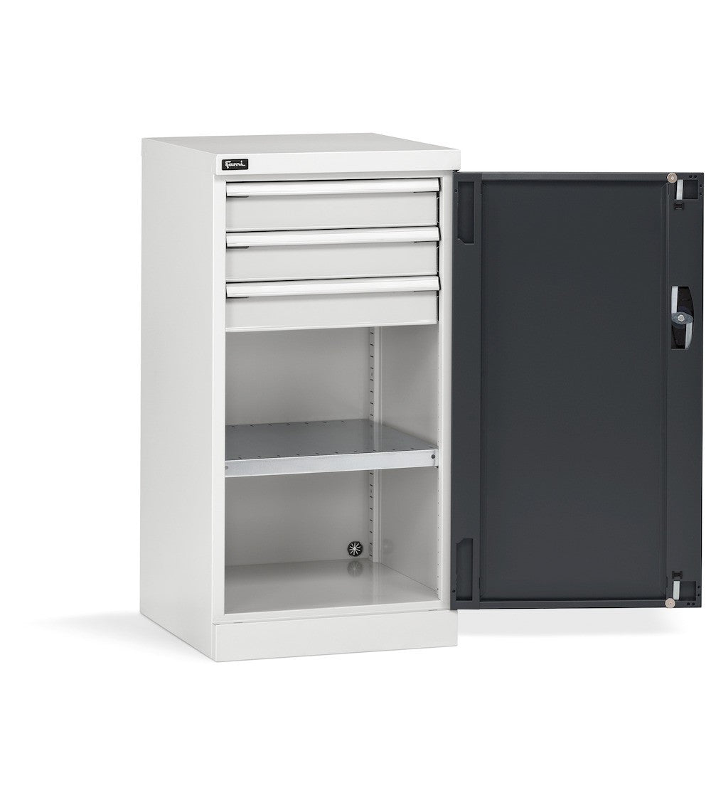 Armoire à portes battantes Fami Perfom 512x555x1000 avec 3 tiroirs, charge 800 Kg - Gris RAL 7035 - réf. PERFOM11008