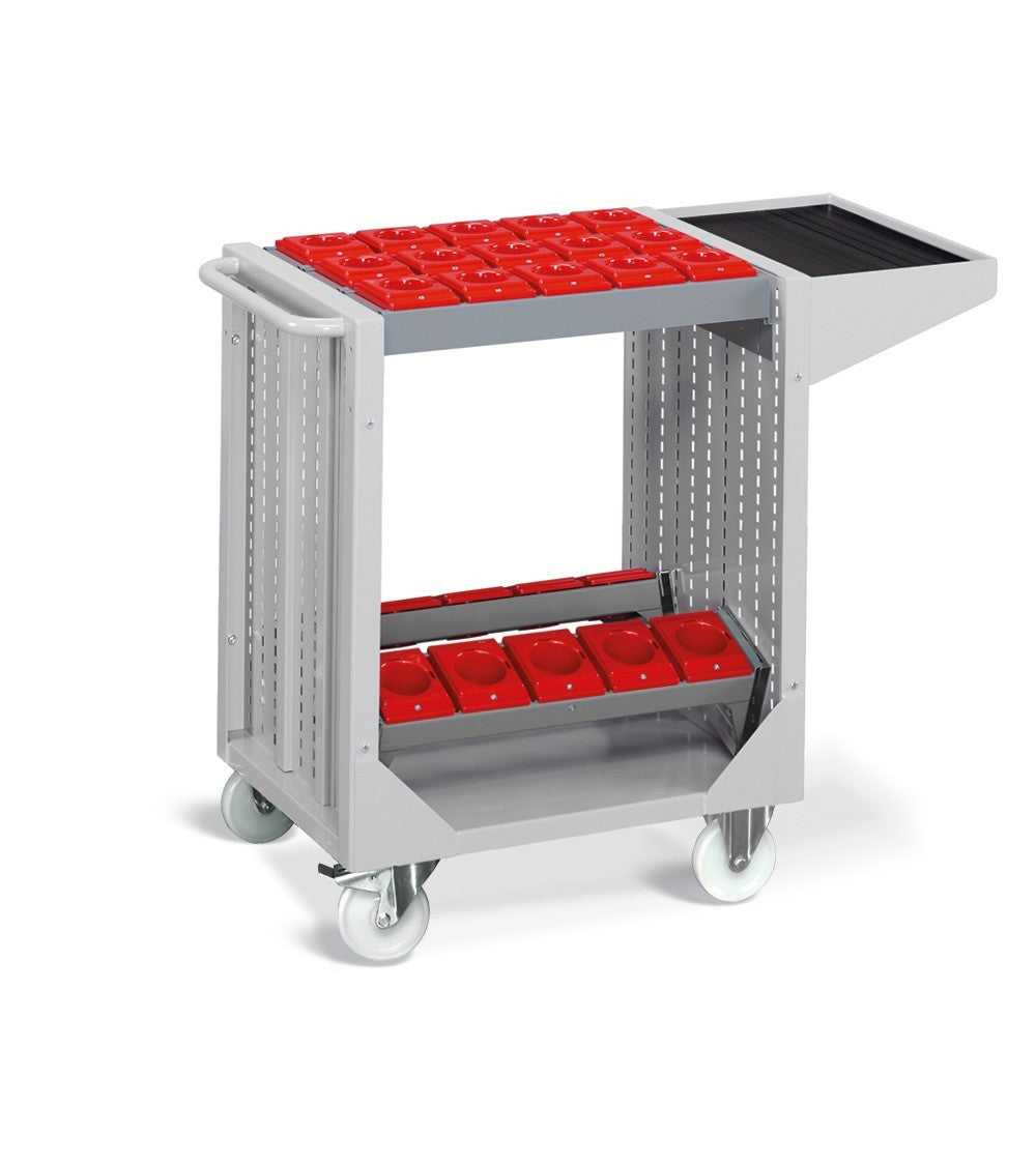 Chariot porte-douilles Fami Combi NC avec 35 douilles ISO 40, capacité de charge 500 kg - Bleu RAL 5012+7000 - réf. COMBINC02