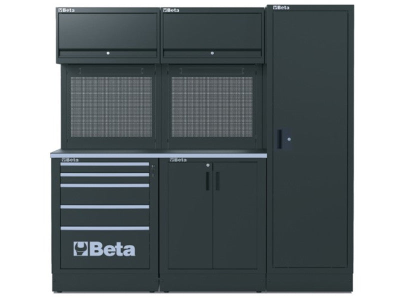 Beta Modulare Workstation RSC50 D 2095x690x2000mm 5 Schubladen Grau