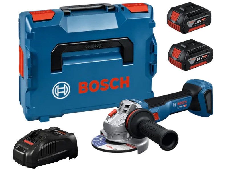 Bosch GWS 18V-11 meuleuse d'angle sans fil 125mm avec 2 batteries 5.0Ah L-BOXX