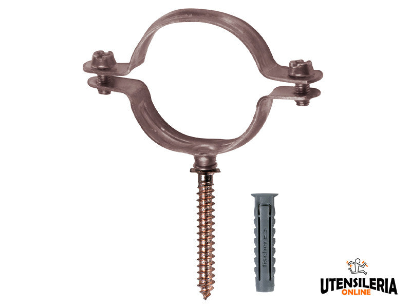 Collier Fischer CUV pour tuyaux en cuivre avec vis et cheville (10sachets) - Collier CUV Ø35 mm cod.520466 (10 sachets)