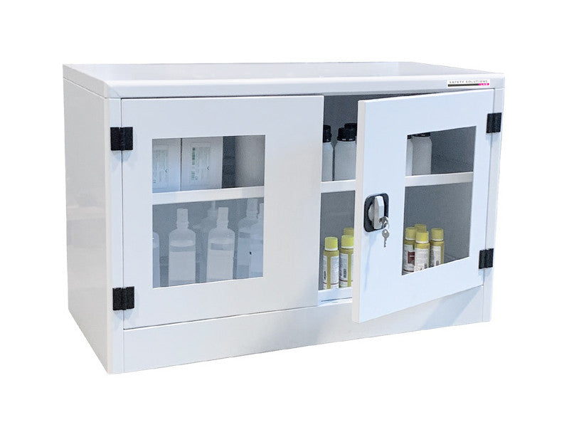 Armoire sous plan de travail pour laboratoires Carvel 1075x500x600mm avec portes en plexiglas