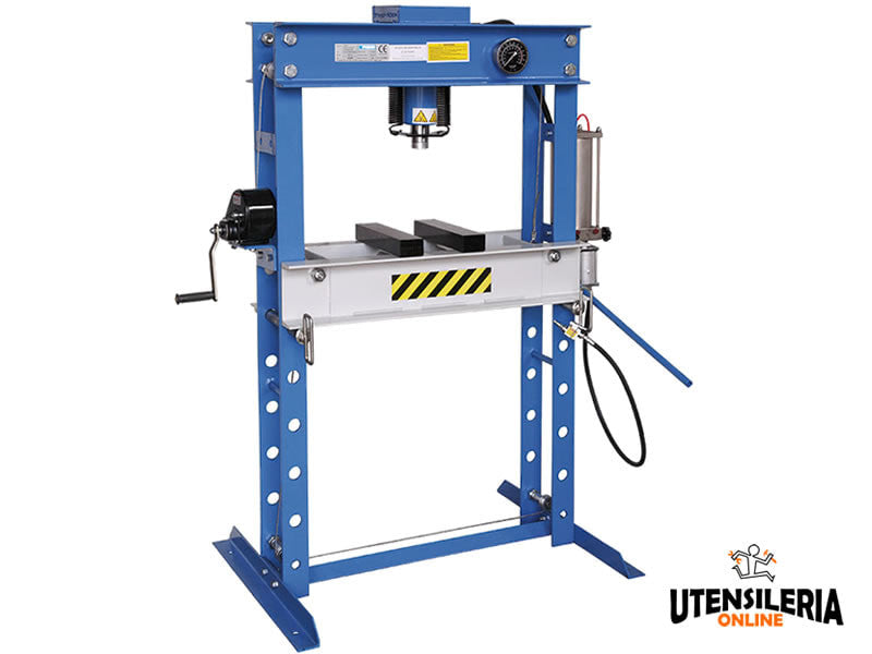 Presse hydraulique Fervi P001/45 manuelle et pneumatique, capacité 45 tonnes