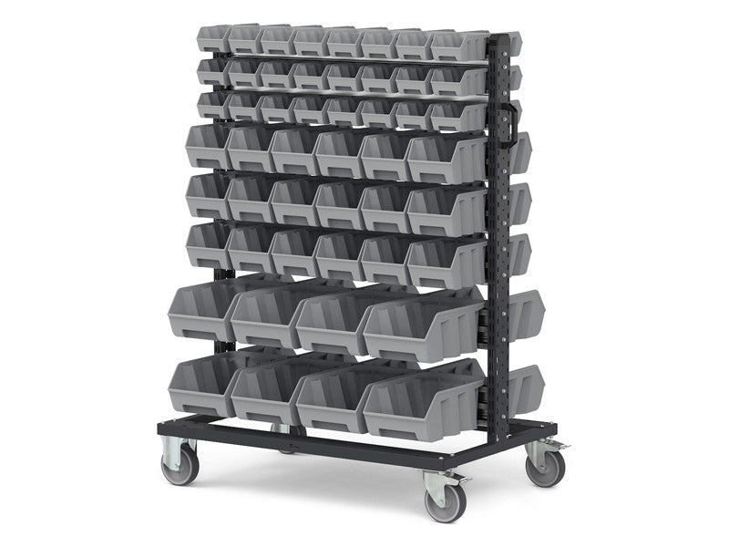 Fami chariot porte-petites pièces Bin Cart 1067x668x1384mm avec 100 bacs Picking Box Air - Bacs gris cod.BINCART1062