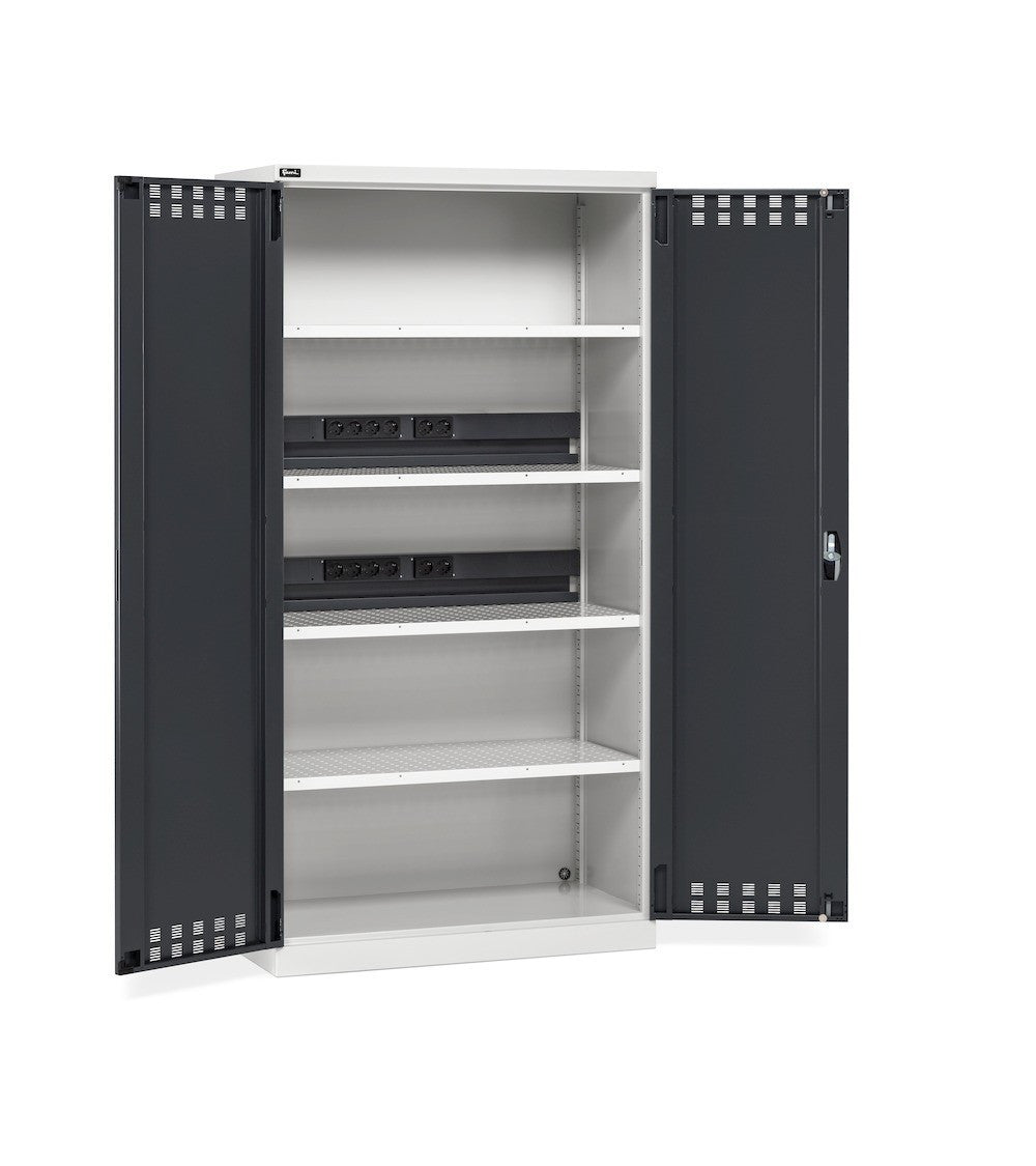 Armoire station de recharge Fami Perfom14043 1023x555x2000mm, charge 800 Kg - Gris RAL 7035 - réf. PERFOM14044