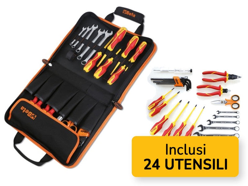 Beta 2001/BZ24 MQ trousse pliable en tissu avec assortiment de 24 outils pour électriciens