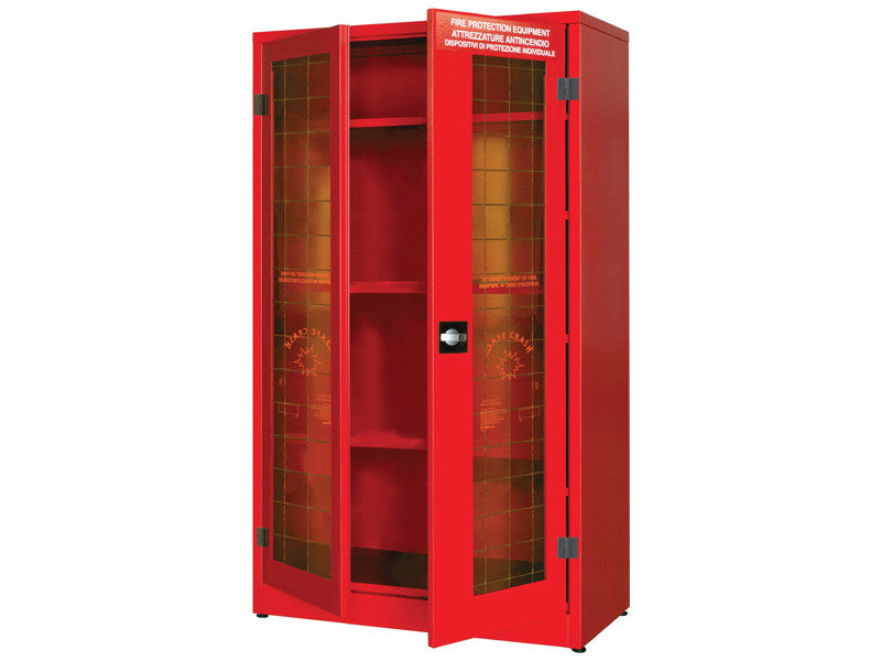 Szafka BHP Carvel 1075x500x1850mm z 2 drzwiami z szyby bezpiecznej i 3 regulowanymi półkami