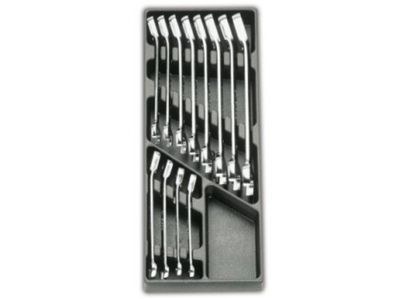 Beta plateau thermoformé rigide T45 assortiment 12 clés mixtes à cliquet 8 à 19 mm