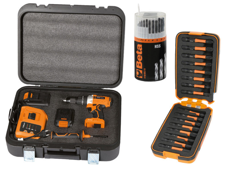 Kit perceuse-visseuse BETA 20V à percussion sans balais 1972/K20V-13BMC orange