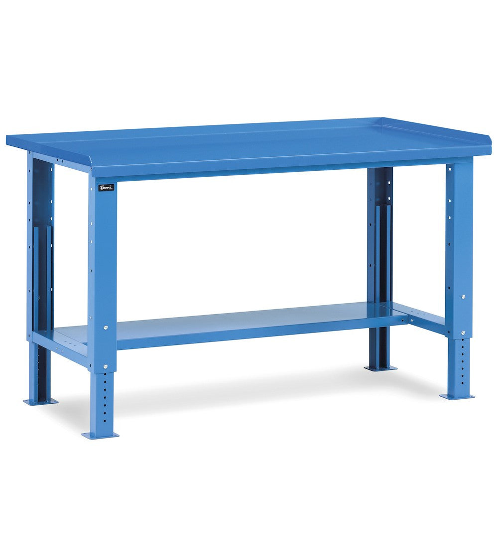 Fami Établi Atelier Work Up Bleu RAL5012 Plateau Acier 1507x705x740/1110mm