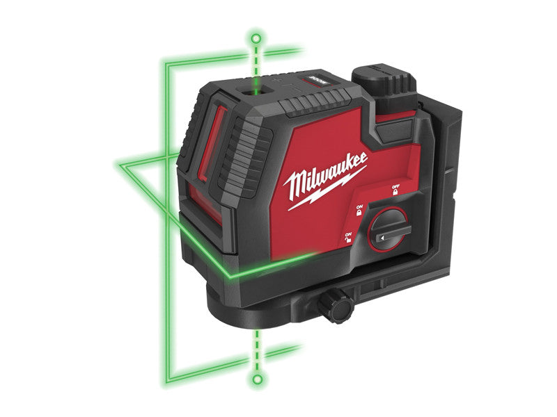 Milwaukee L4 CLLP-301C grüner, wiederaufladbarer USB-Laser mit 2 Linien und 30 m Reichweite