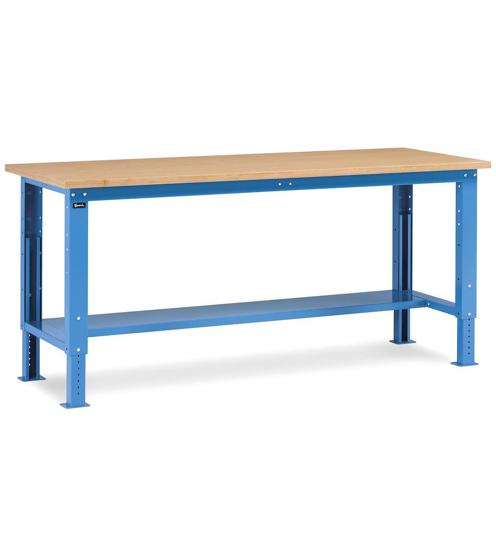 Fami Établi Atelier Démonté Bleu RAL5012 Plateau Multiplex 200x75x73,2/110,7cm