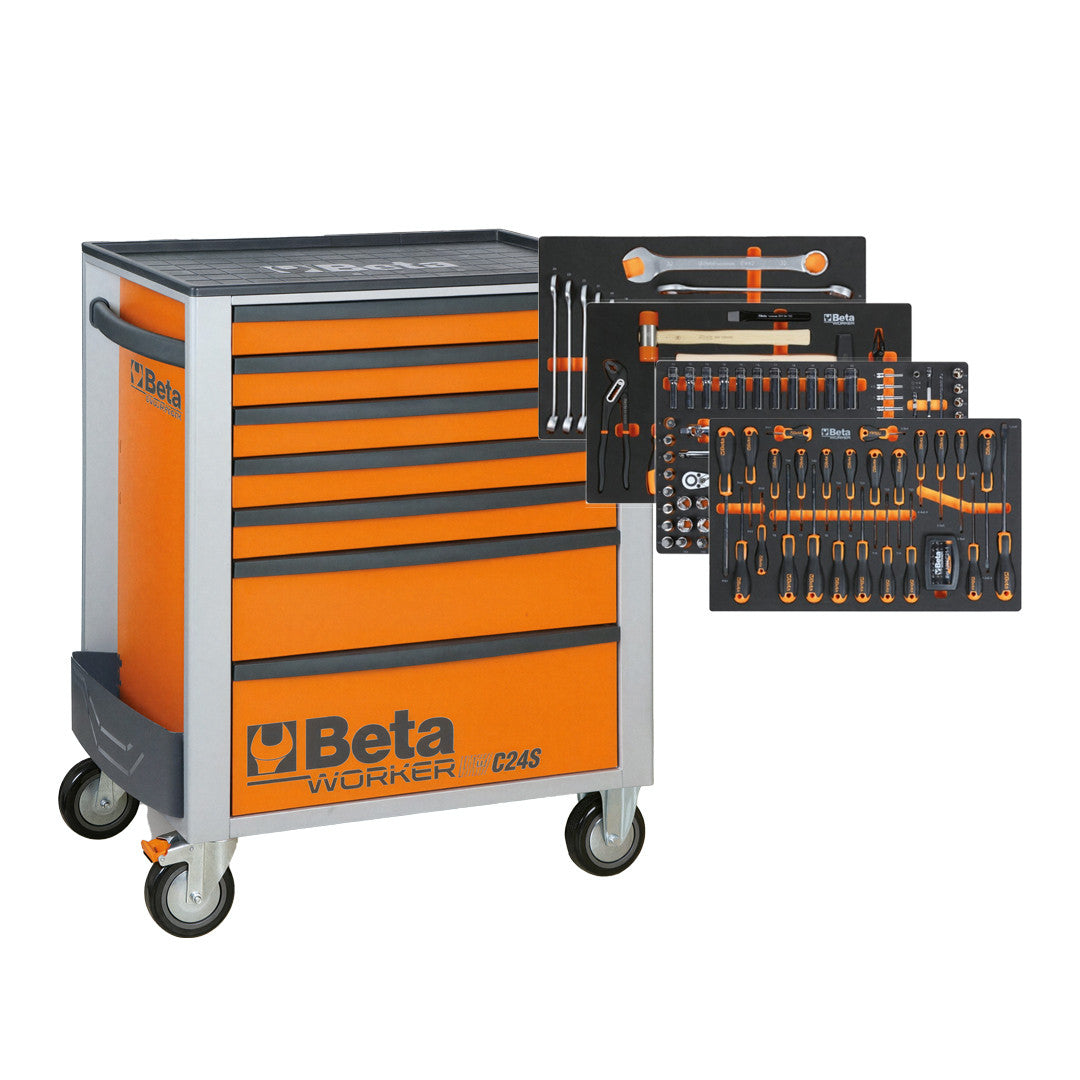 Beta utensili servante d'atelier BW 2400S orange 7 tiroirs 249 outils