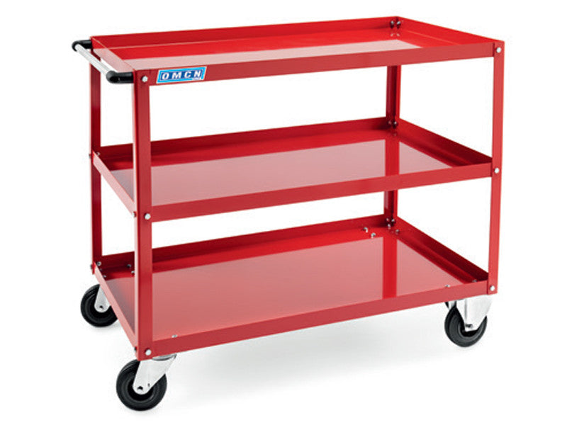 Chariot à outils OMCN 208/S rouge 3 étagères 180kg structure démontable