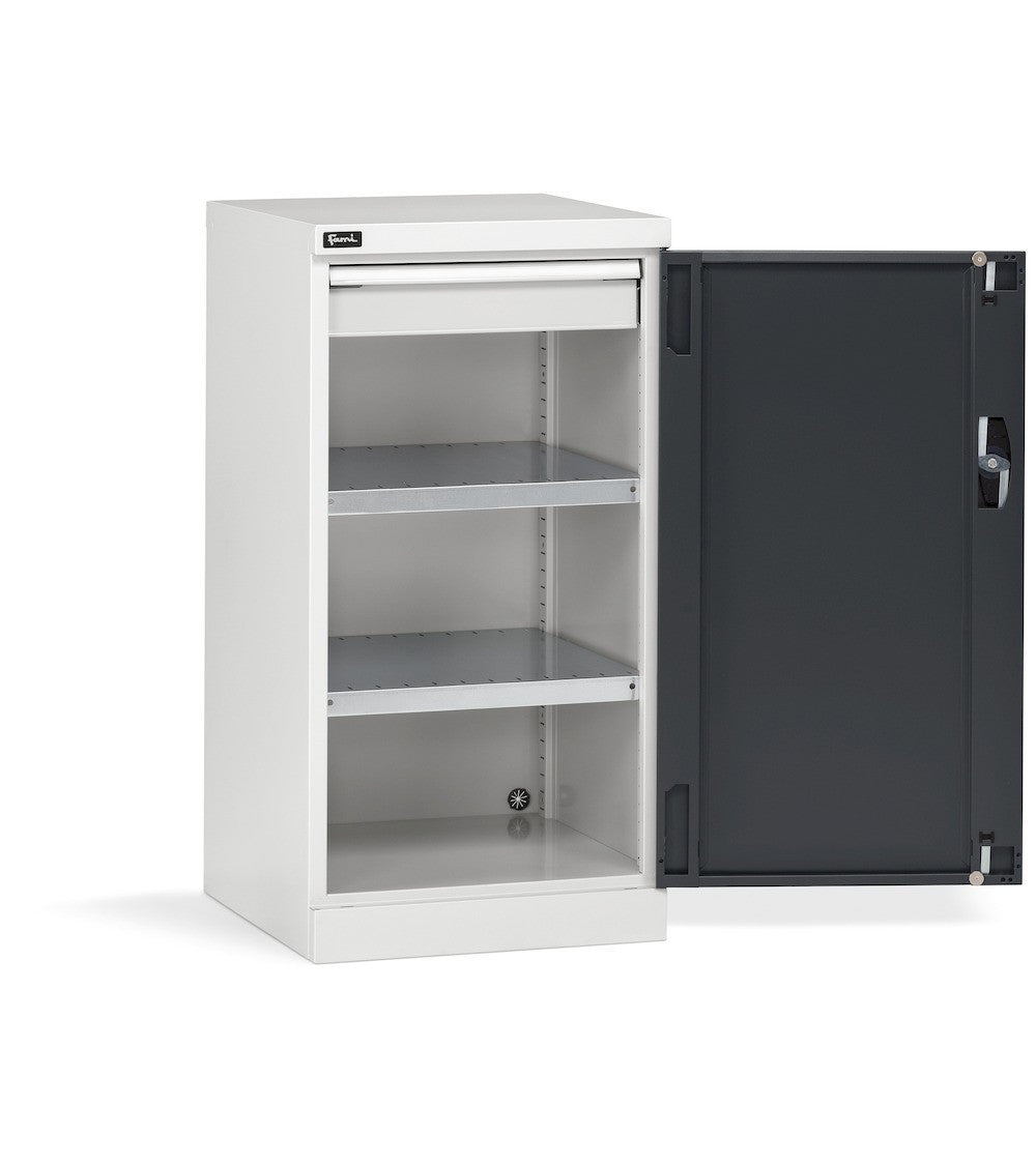 Armoire portes battantes Fami Perfom 512x555x1000 avec tiroir, charge 800 Kg - Gris+Anthracite RAL 7035+7016 - réf. PERFOM11004