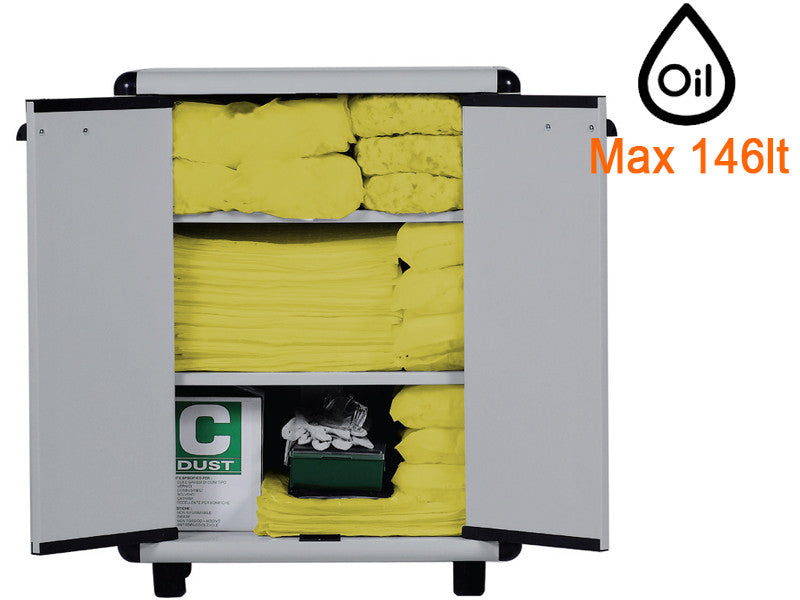 Armoire en plastique Carvel 680x390x880mm avec matériau absorbant produits chimiques, 146lt