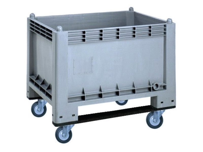 Caisse palette Carvel 1000x700x800mm en polypropylène avec roues et 2 traverses, 285l