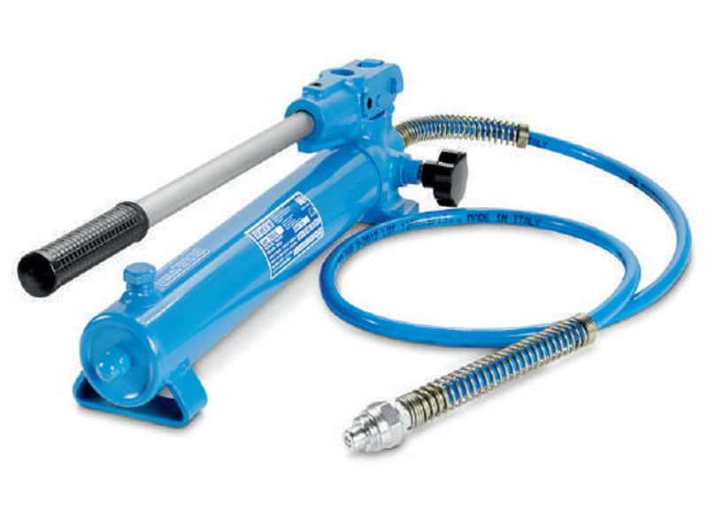 OMCN 350/A Einstufige manuelle Hydraulikpumpe mit flexiblem Schlauch und Schnellkupplung, 1100 cm³ 