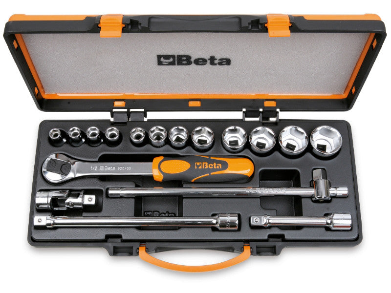 Beta coffret 12 douilles hexagonales 1/2" et 5 accessoires 920A/C12X 10-32 mm