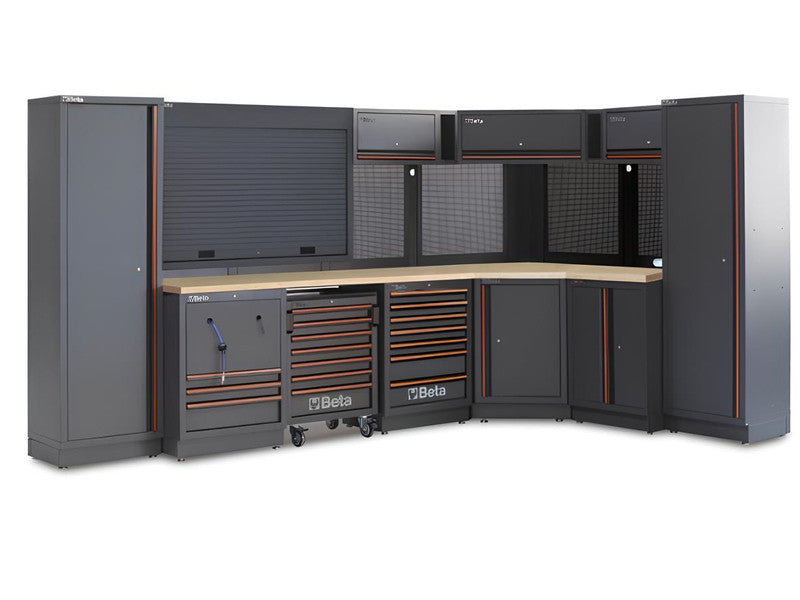 Beta Aménagement atelier modulaire C45PRO 2.0 GW 3718x2358mm plan travail bois