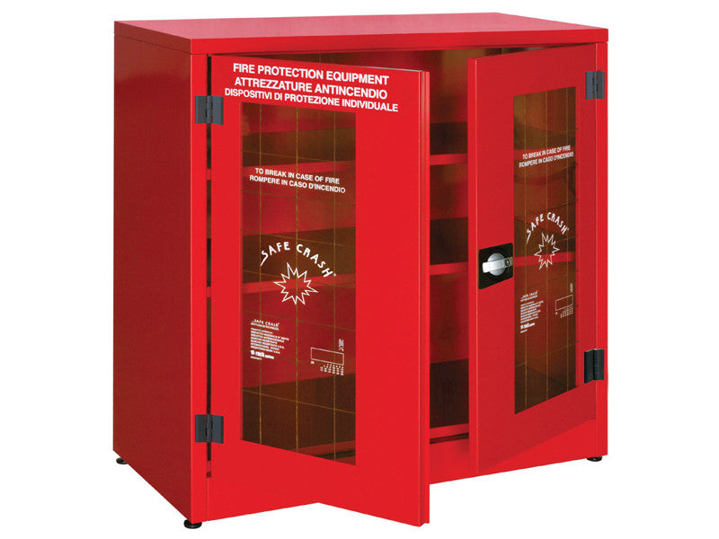 Armoire pour EPI Carvel 1075x500x1100mm avec 2 portes en verre frangible et 2 étagères réglables
