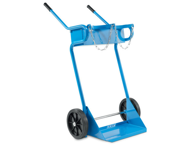 Omcn chariot porte-bouteilles 095 660x340x1400mm pour 2 bouteilles avec porte-objets 200kg