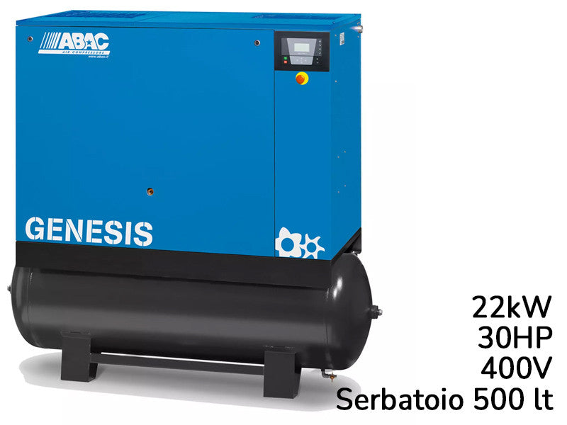 Abac compresseur rotatif à vis Genesis 22kW réservoir 500L 13 bar