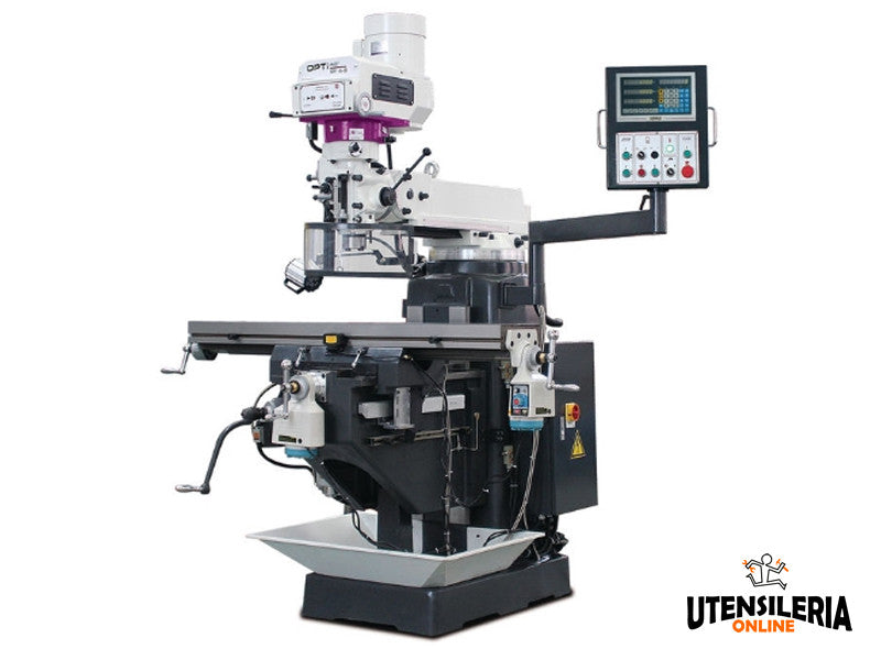 Optimum MF 4-B Multifunktions-Bohr-/Fräsmaschine mit mechanischer Drehzahlregelung 